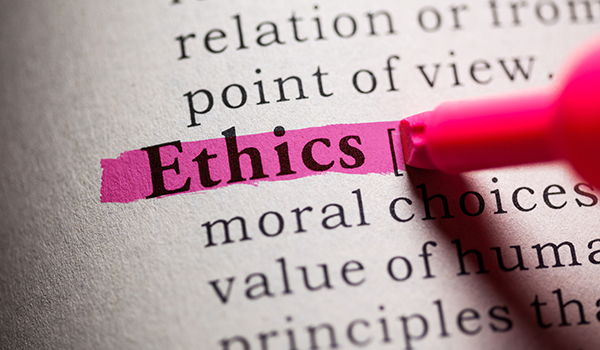 Image showing the word, Ethics highlighted on a page